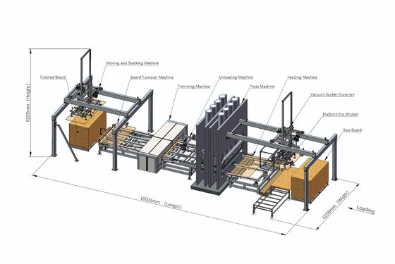 4X8 Chu kỳ ngắn Melamine Press Hot Press Machine For Particle Board